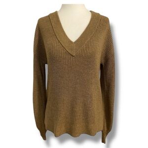 Reitmans V-Neck Knit Sweater Tan